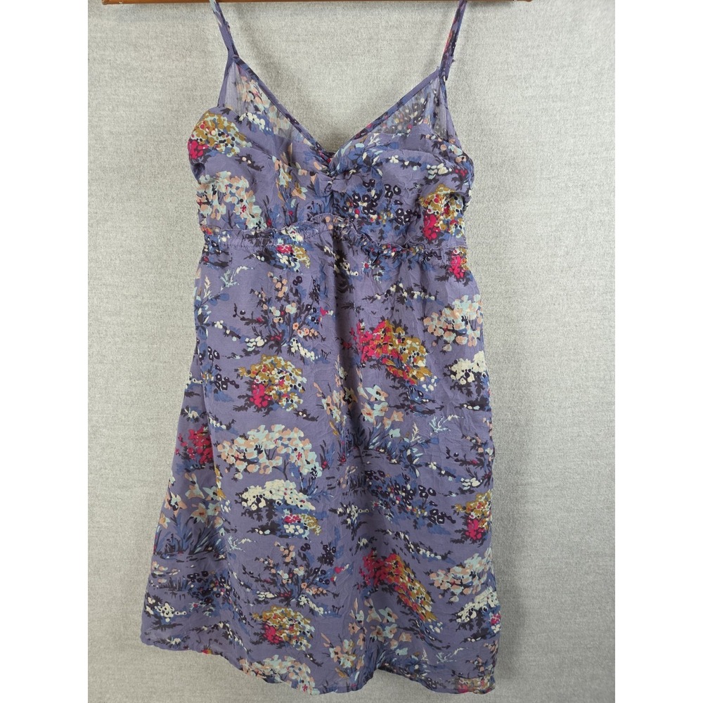 American Eagle Babydoll Dress 4 Purple Floral Lined Cottagecore Boho Flowy Y2K‎